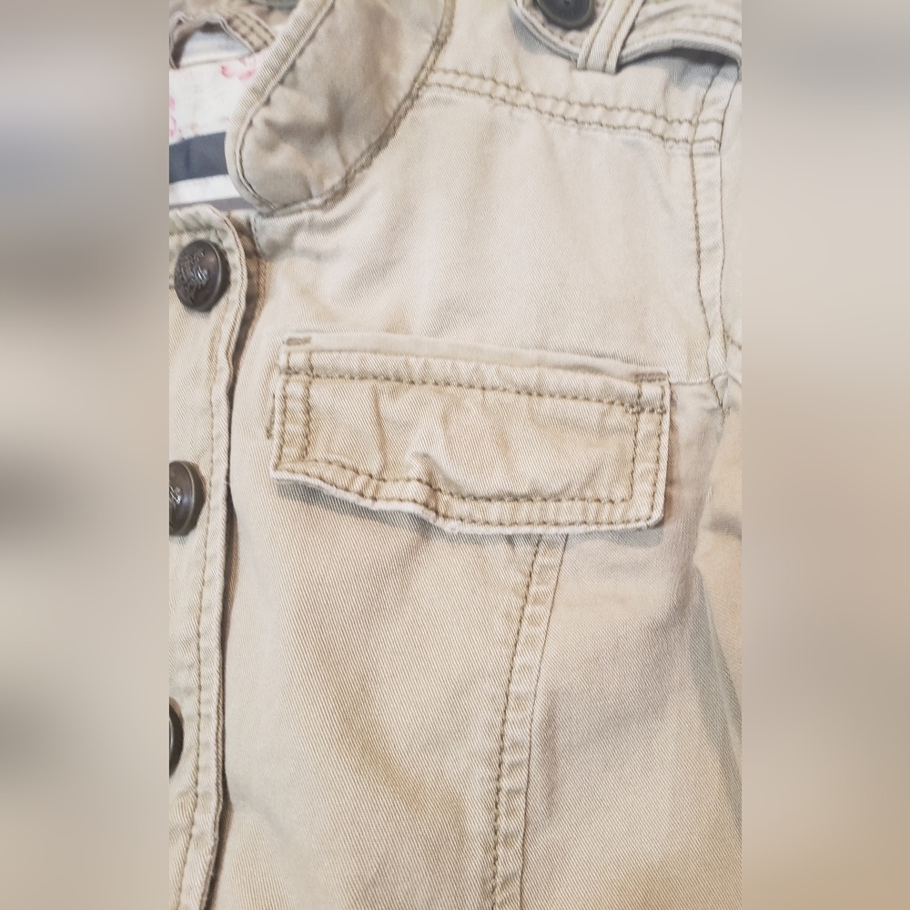Abercrombie & Fitch Military Jacket Button Down Chest Snap Pockets Tan S… - Picture 6 of 16